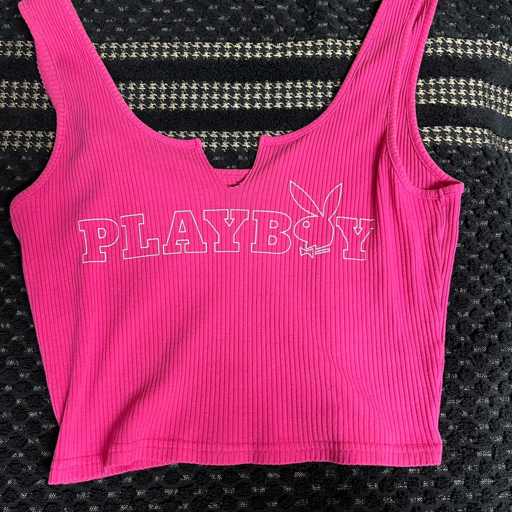 PLAYBOY Fuchsia Ribbed Tank